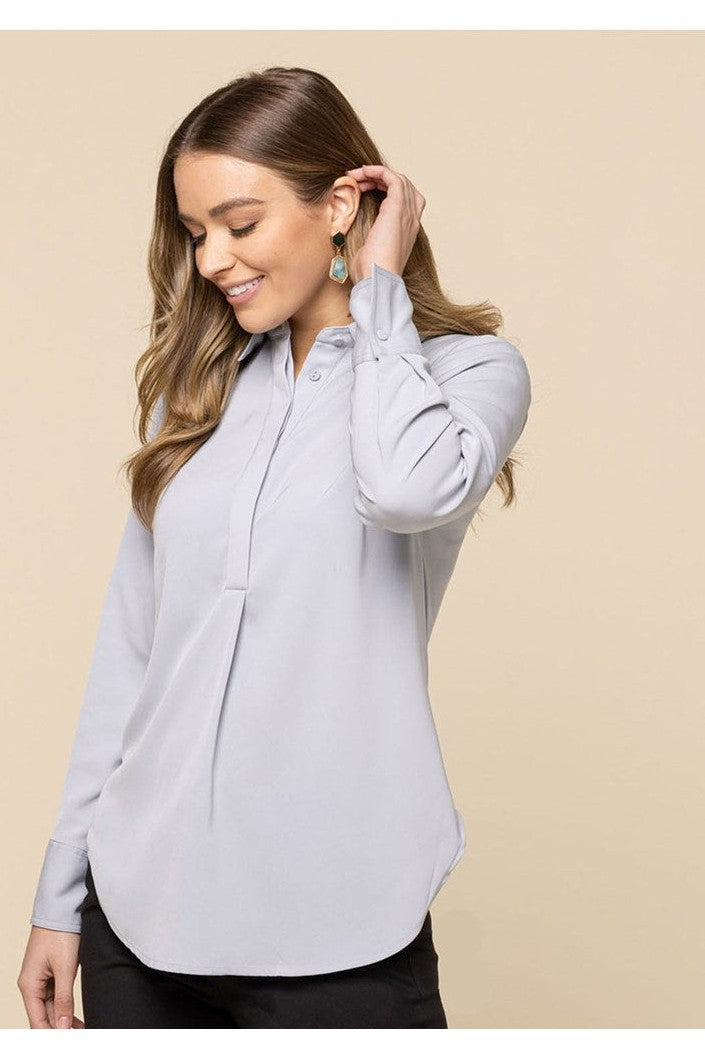Gloweave L Slv 1/2 Placket Blouse 1797WL