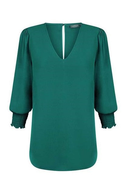 Gloweave V Neck Shirred Cuff Top 1803WZ