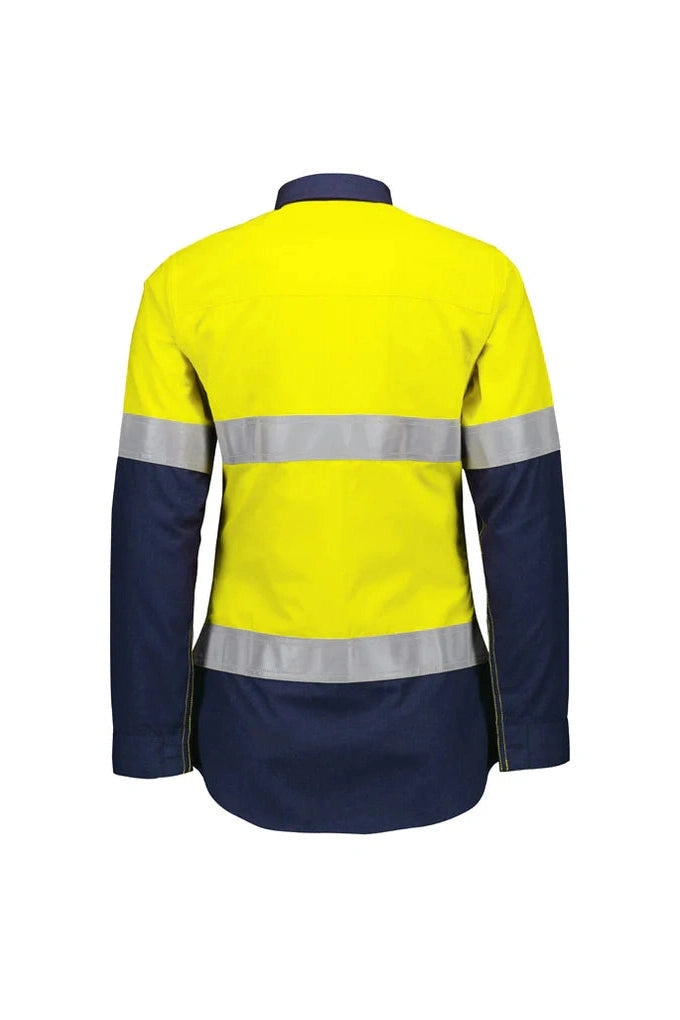 Syzmik Womens Orange Flame Lightweight Ripstop Taped Shirt ZW170