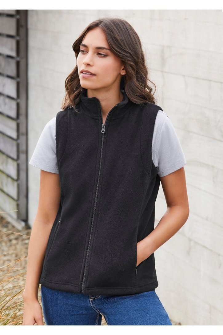 BIZ & BizCare Ladies Plain Micro Fleece Vest - PF905 | Biz Collection | Fashion Biz Online