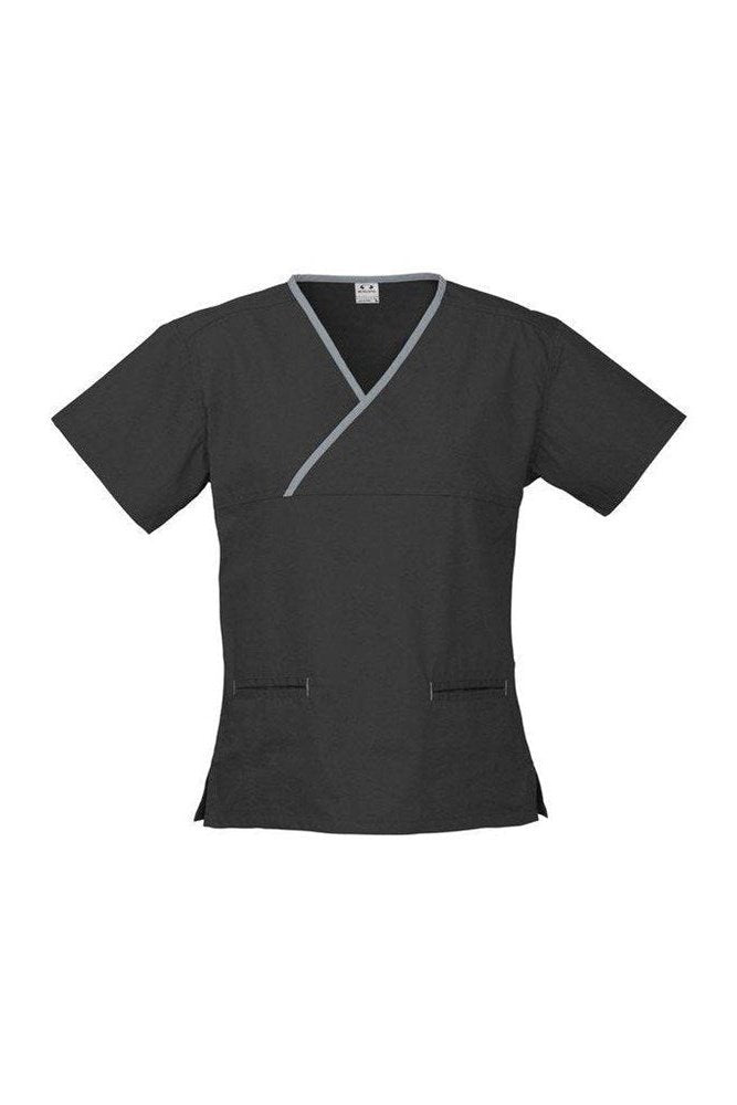 BIZ Ladies Contrast Crossover Scrubs Top - H10722 | Biz Collection | Fashion Biz Online