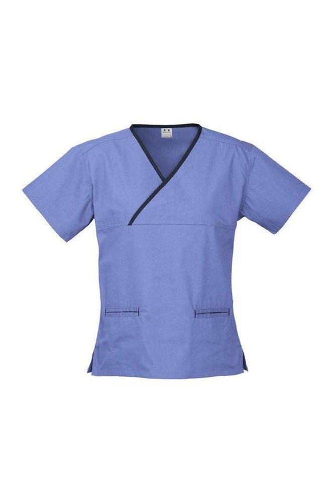 BIZ Ladies Contrast Crossover Scrubs Top - H10722 | Biz Collection | Fashion Biz Online
