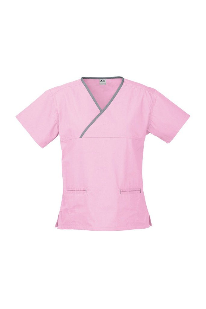 BIZ Ladies Contrast Crossover Scrubs Top - H10722 | Biz Collection | Fashion Biz Online