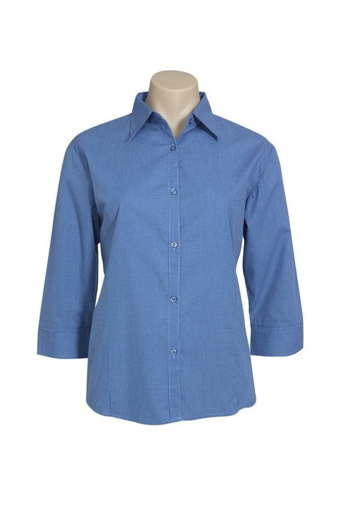 BIZ Ladies Micro Check Business Shirt 3/4 Sleeve - LB8200 | Biz Collection | Fashion Biz Online