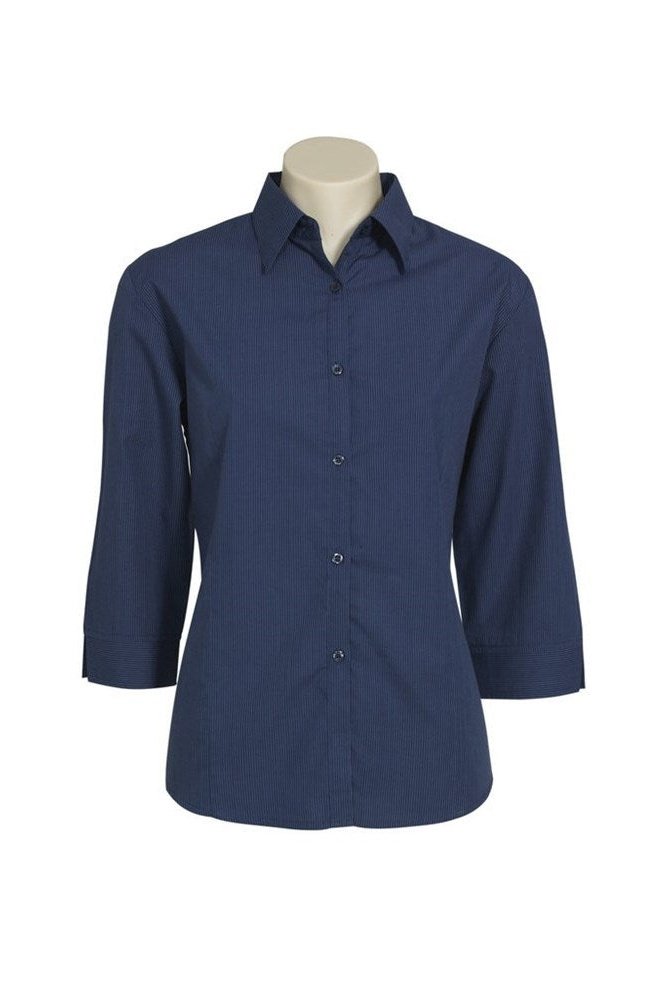 BIZ Ladies Micro Check Business Shirt 3/4 Sleeve - LB8200 | Biz Collection | Fashion Biz Online