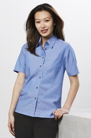 BIZ Ladies Wrinkle Free Chambray Short Sleeve - LB6200 | Biz Collection | Fashion Biz Online