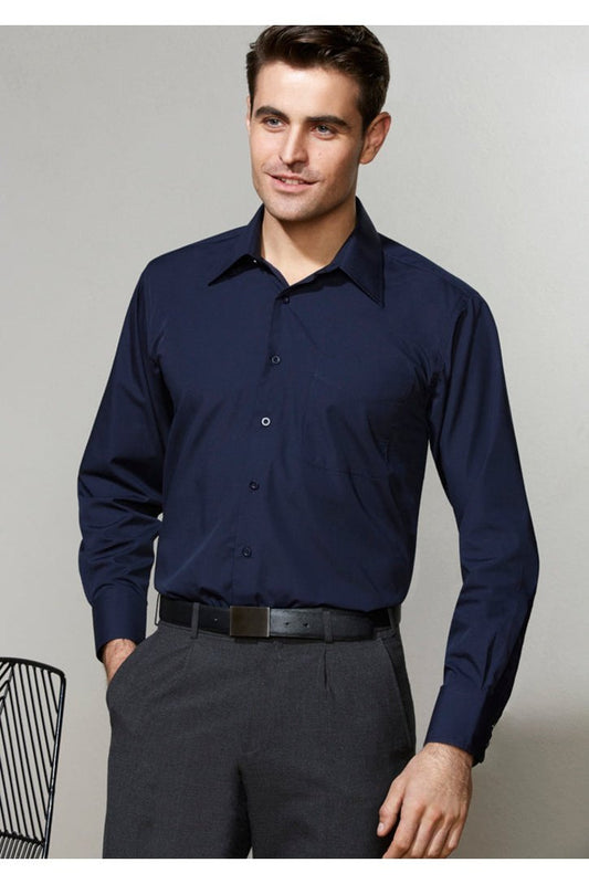 BIZ Mens Metro Business Shirt Long Sleeve - SH714 | Biz Collection | Fashion Biz Online