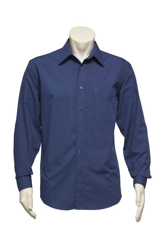 BIZ Mens Micro Check Business Shirt Long Sleeve - SH816 | Biz Collection | Fashion Biz Online