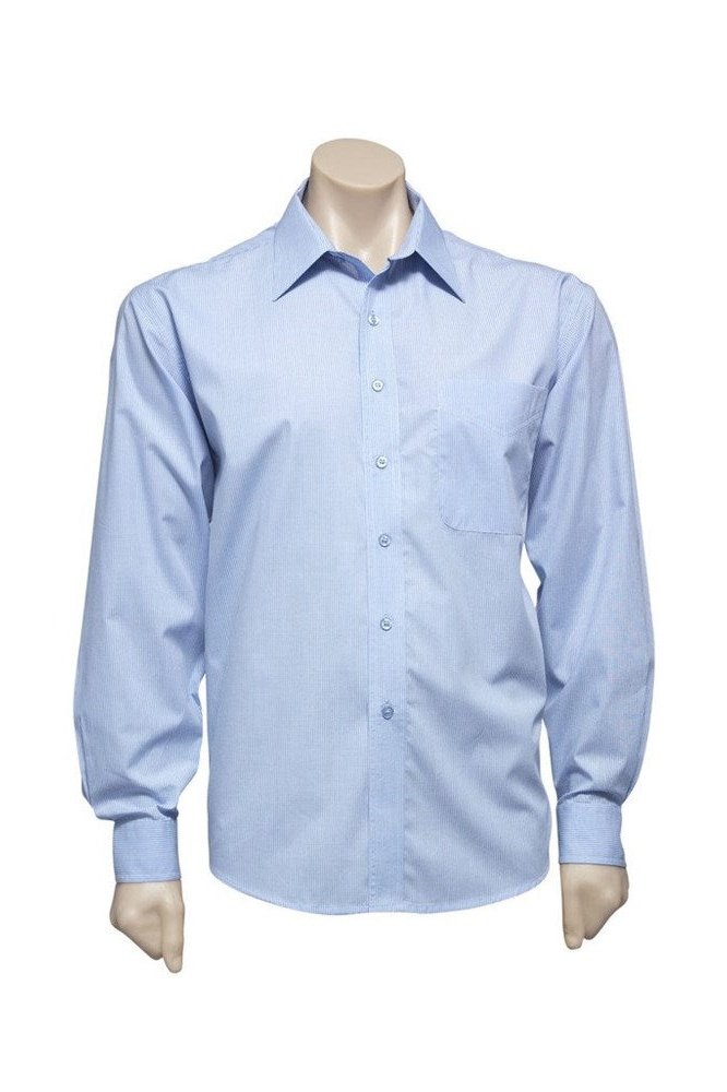 BIZ Mens Micro Check Business Shirt Long Sleeve - SH816 | Biz Collection | Fashion Biz Online