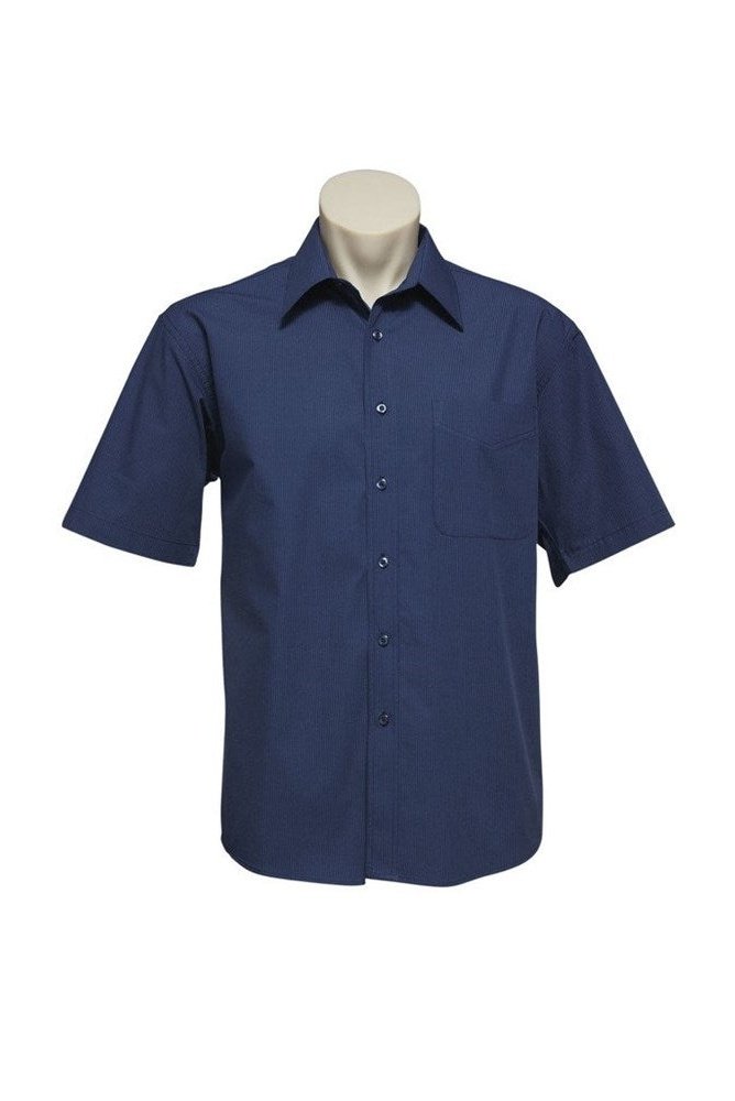 BIZ Mens Micro Check Business Shirt Short Sleeve - SH817 | Biz Collection | Fashion Biz Online