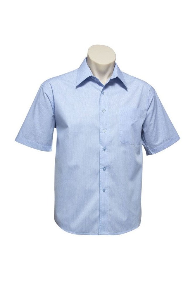 BIZ Mens Micro Check Business Shirt Short Sleeve - SH817 | Biz Collection | Fashion Biz Online