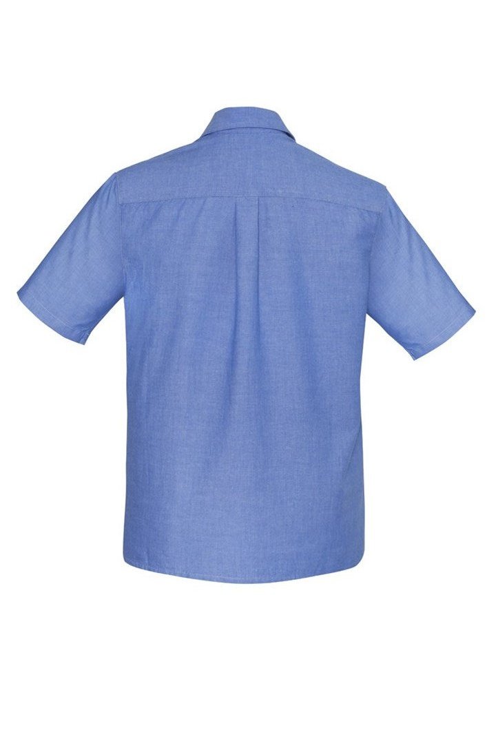 BIZ Mens Wrinkle Free Chambray Short Sleeve - SH113 | Biz Collection | Fashion Biz Online