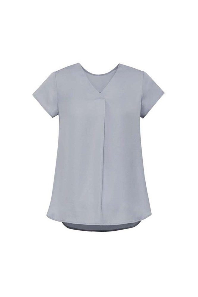 Biz Corporates Womens Kayla V-neck Pleat Blouse - RB967LS | Biz Corporates | Fashion Biz Online