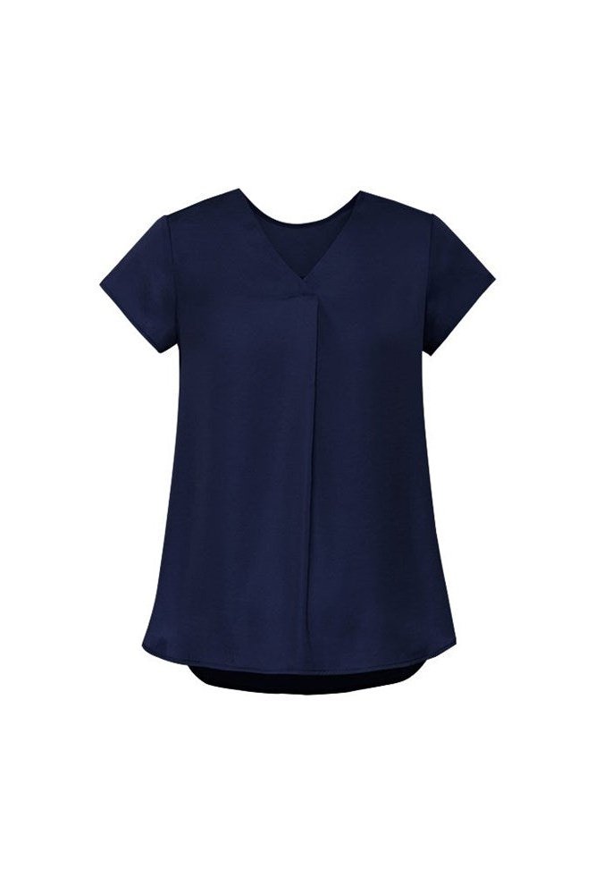 Biz Corporates Womens Kayla V-neck Pleat Blouse - RB967LS | Biz Corporates | Fashion Biz Online