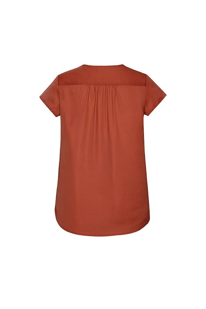 Biz Corporates Womens Kayla V-neck Pleat Blouse - RB967LS | Biz Corporates | Fashion Biz Online