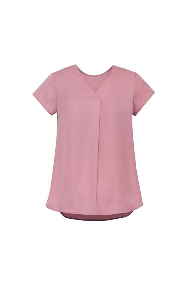 Biz Corporates Womens Kayla V-neck Pleat Blouse - RB967LS | Biz Corporates | Fashion Biz Online