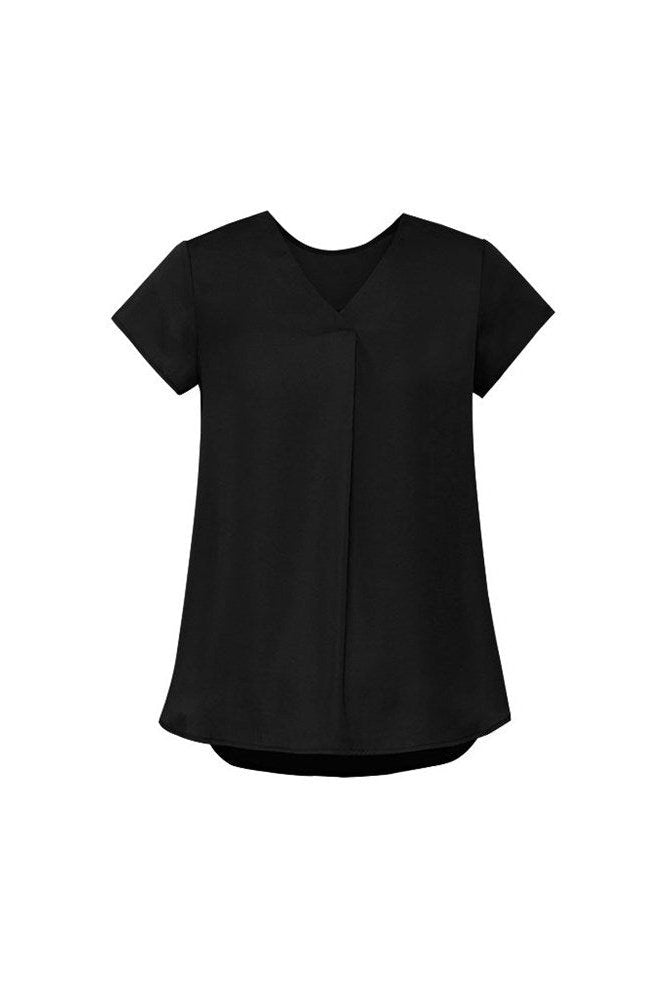 Biz Corporates Womens Kayla V-neck Pleat Blouse - RB967LS | Biz Corporates | Fashion Biz Online