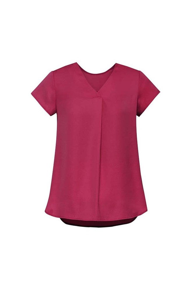 Biz Corporates Womens Kayla V-neck Pleat Blouse - RB967LS | Biz Corporates | Fashion Biz Online