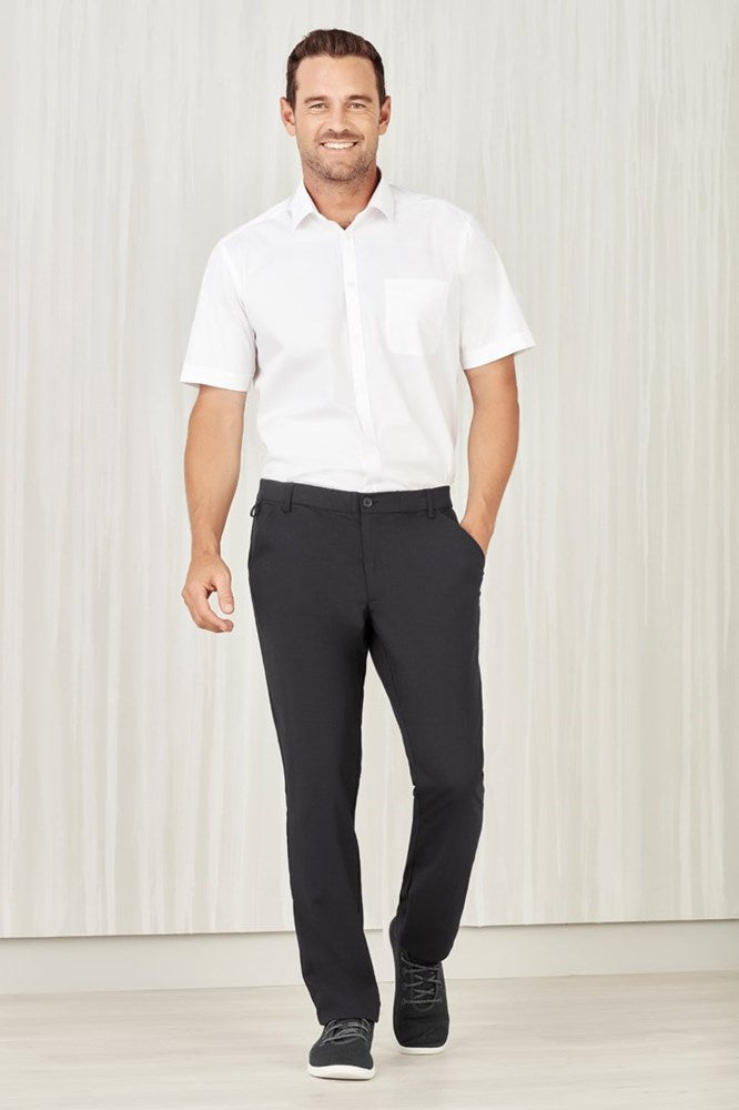 BizCare Mens Comfort Waist Flat Front Pant - CL958ML | Biz Care | Fashion Biz Online