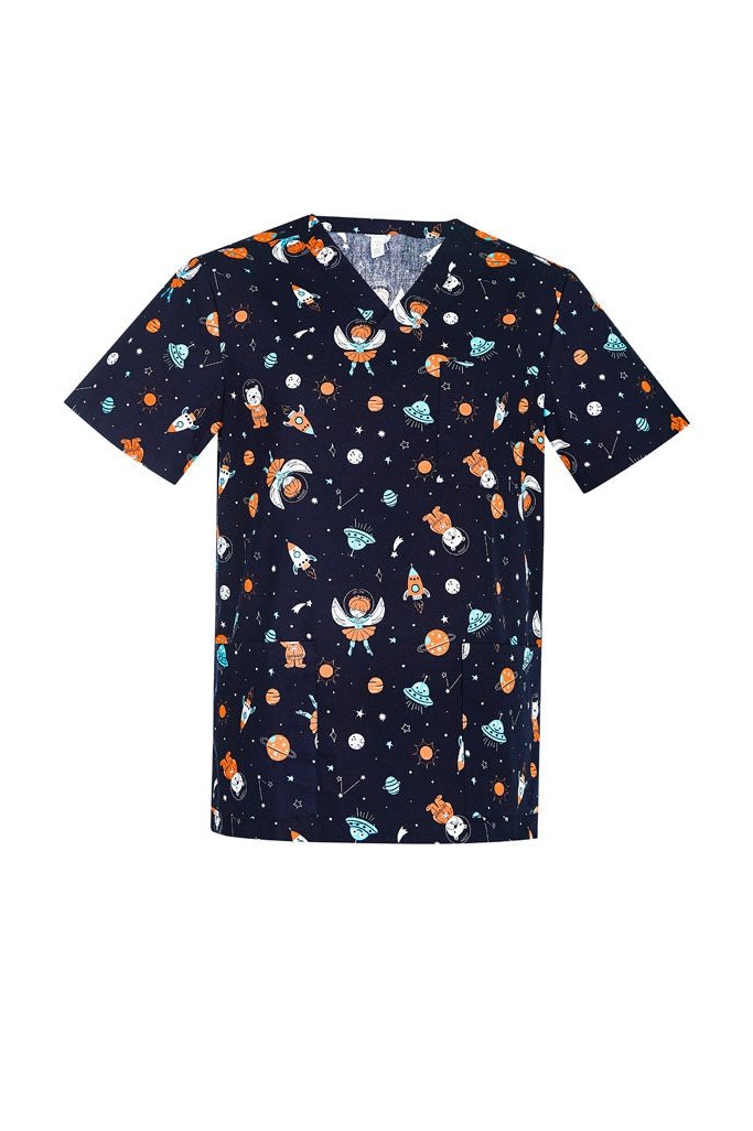 BizCare Mens Space Party Scrub Top - CST148MS | Biz Care | Fashion Biz Online