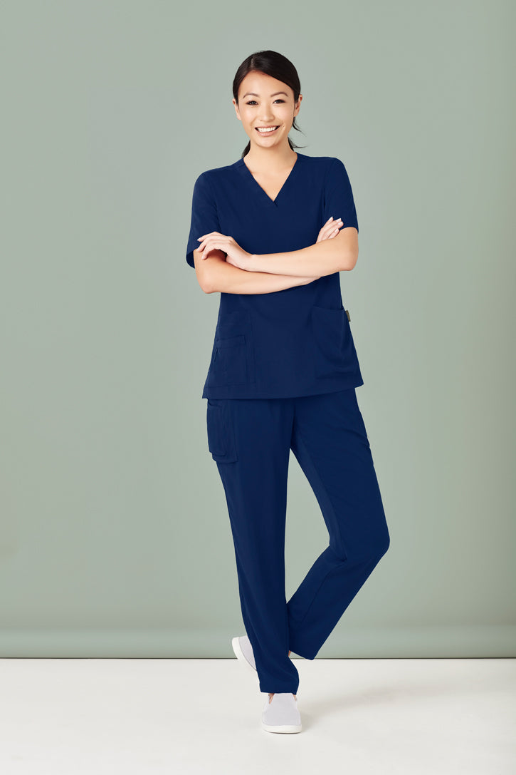 BizCare Womens Avery Easy fit V-Neck Scrub Top - CST941LS | Biz Care | Fashion Biz Online