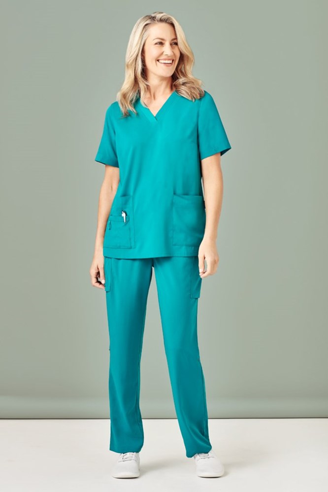 BizCare Womens Avery Easy fit V-Neck Scrub Top - CST941LS | Biz Care | Fashion Biz Online