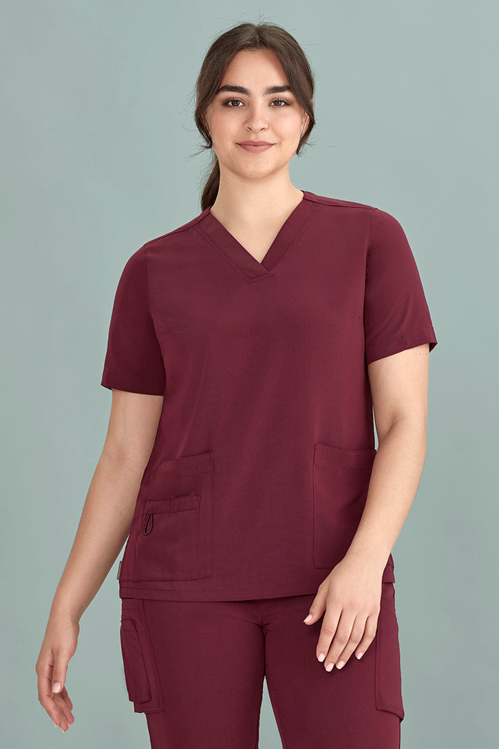 BizCare Womens Avery Easy fit V-Neck Scrub Top - CST941LS | Biz Care | Fashion Biz Online