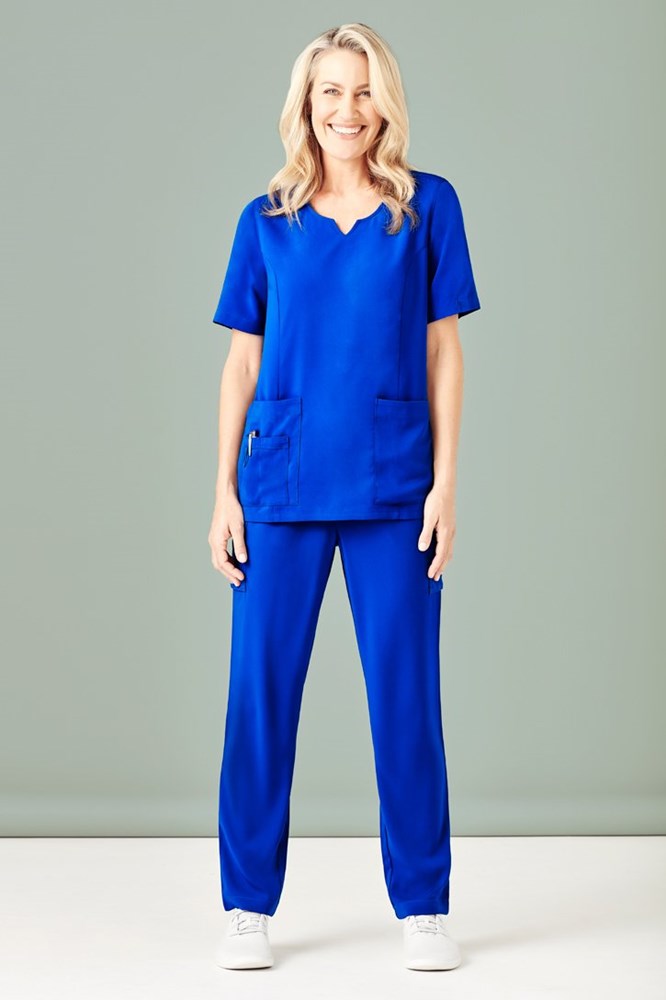BizCare Womens Avery Tailored Fit Round Neck Scrub Top - CST942LS | Biz Care | Fashion Biz Online