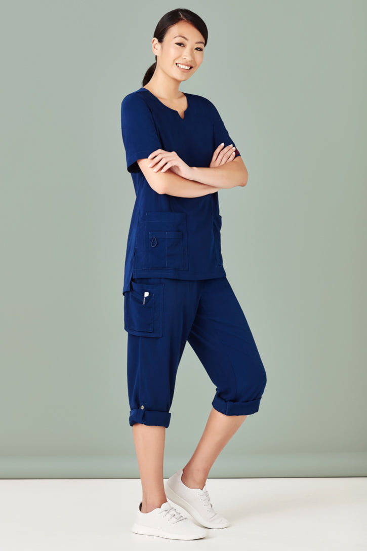 BizCare Womens Avery Tailored Fit Round Neck Scrub Top - CST942LS | Biz Care | Fashion Biz Online