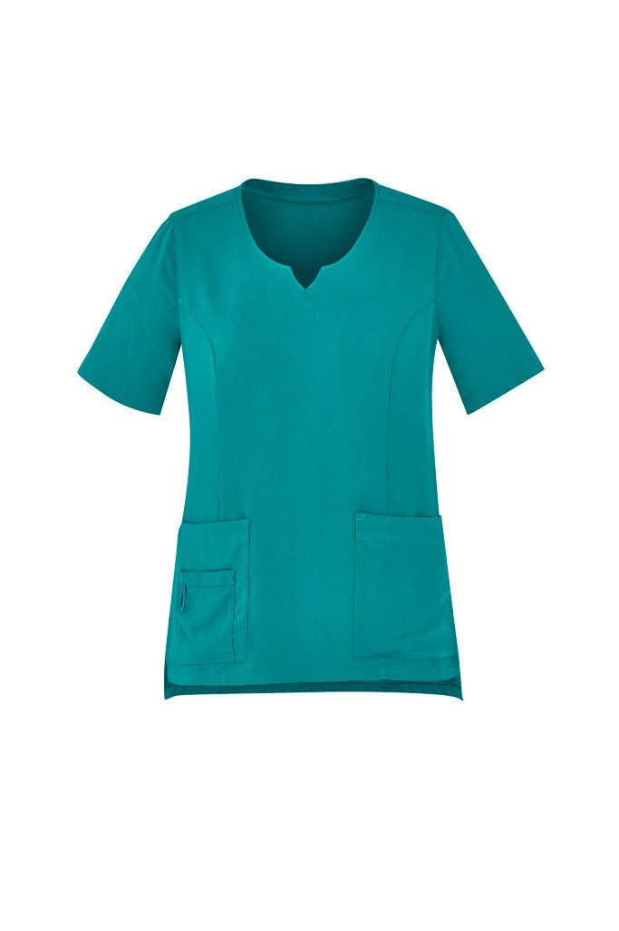 BizCare Womens Avery Tailored Fit Round Neck Scrub Top - CST942LS | Biz Care | Fashion Biz Online