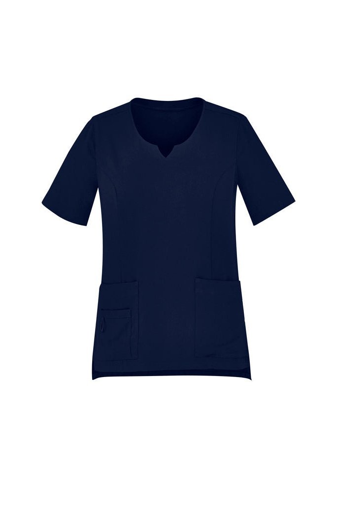 BizCare Womens Avery Tailored Fit Round Neck Scrub Top - CST942LS | Biz Care | Fashion Biz Online