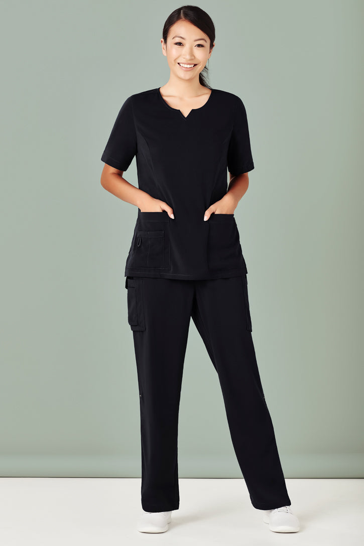 BizCare Womens Avery Tailored Fit Round Neck Scrub Top - CST942LS | Biz Care | Fashion Biz Online