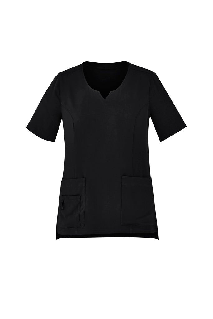 BizCare Womens Avery Tailored Fit Round Neck Scrub Top - CST942LS | Biz Care | Fashion Biz Online