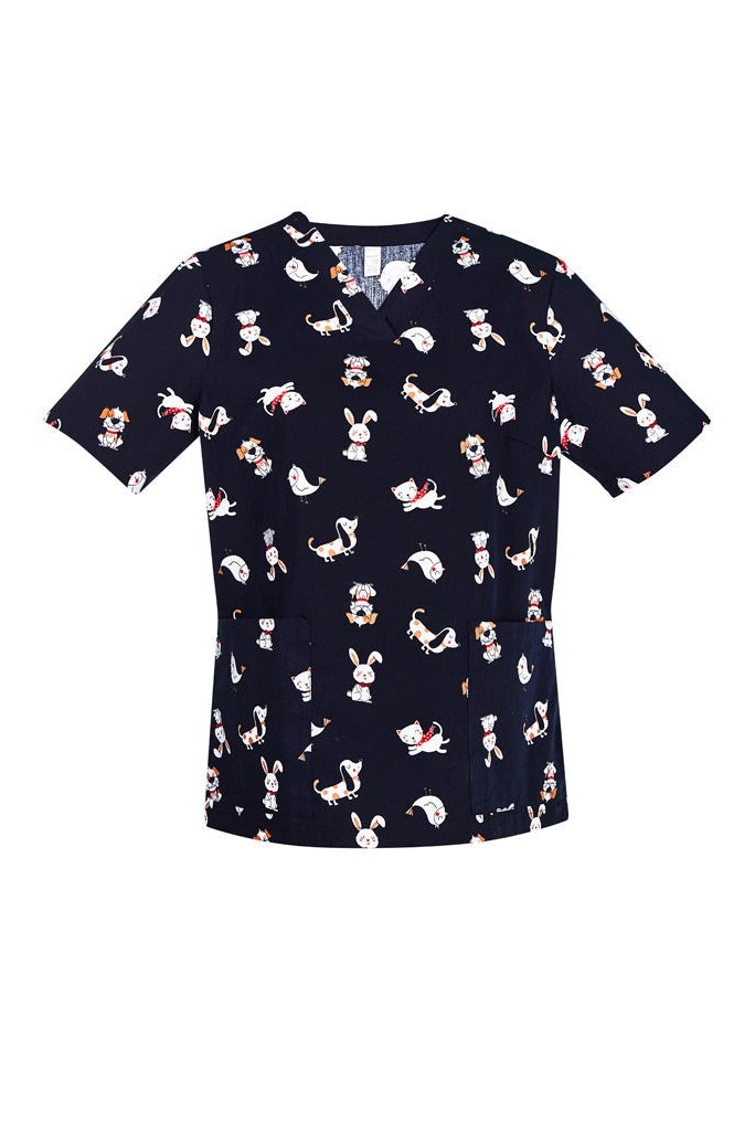 BizCare Womens Best Friends Scrub Top - CST147LS | Biz Care | Fashion Biz Online