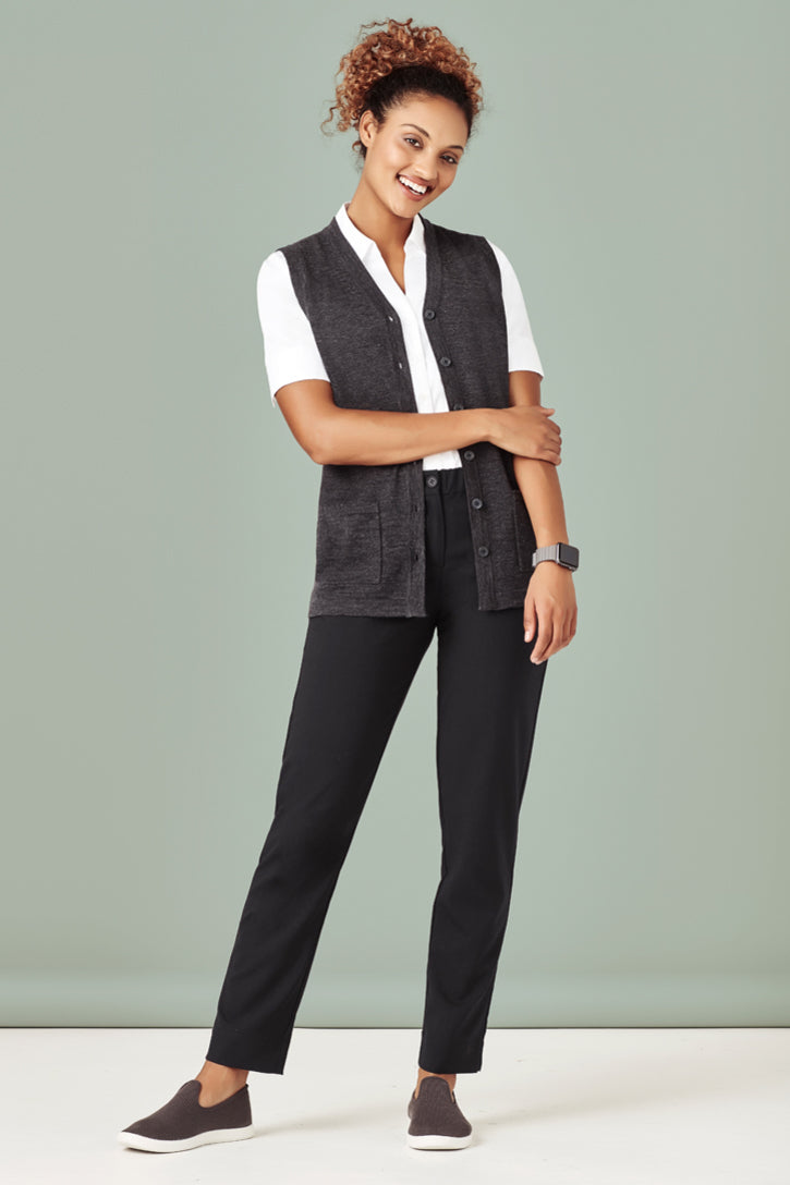 BizCare Womens Button Front Knit Vest - CK961LV | Biz Care | Fashion Biz Online