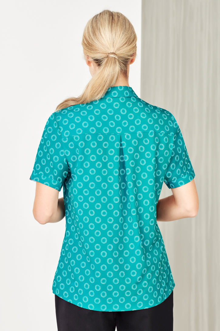 BizCare Womens Florence Daisy Print Short Sleeve Shirt - CS948LS | Biz Care | Fashion Biz Online