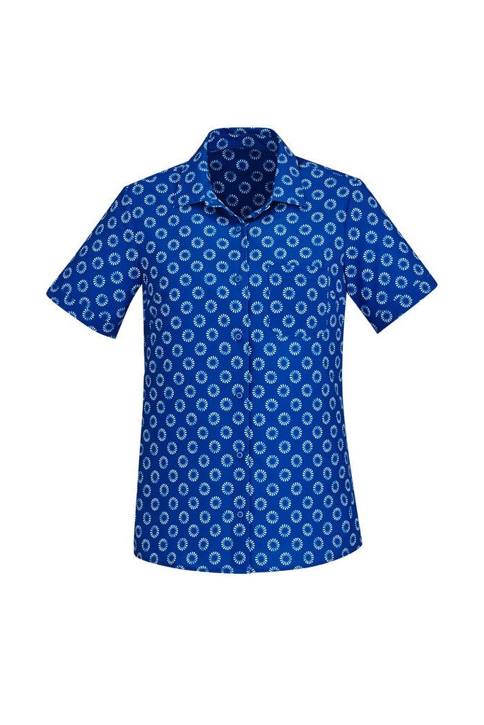 BizCare Womens Florence Daisy Print Short Sleeve Shirt - CS948LS | Biz Care | Fashion Biz Online