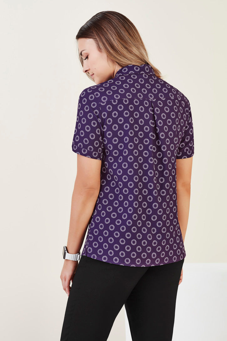 BizCare Womens Florence Daisy Print Short Sleeve Shirt - CS948LS | Biz Care | Fashion Biz Online