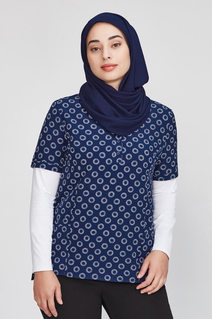 BizCare Womens Florence Daisy Print Tunic - CS950LS | Biz Care | Fashion Biz Online