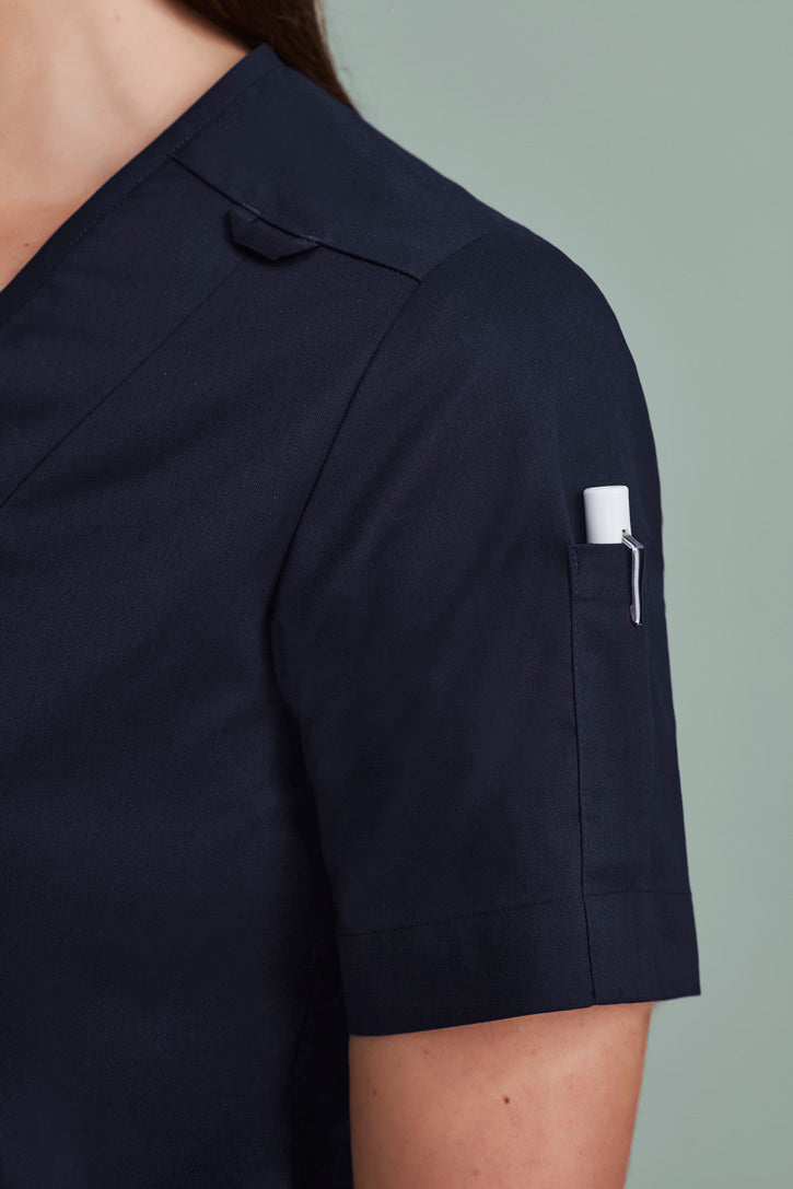 BizCare Womens Parks Zip Front Crossover Scrub Top - CST240LS | Biz Care | Fashion Biz Online