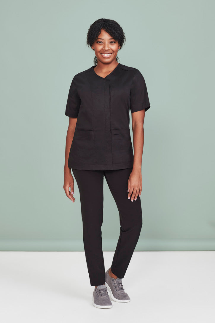 BizCare Womens Parks Zip Front Crossover Scrub Top - CST240LS | Biz Care | Fashion Biz Online