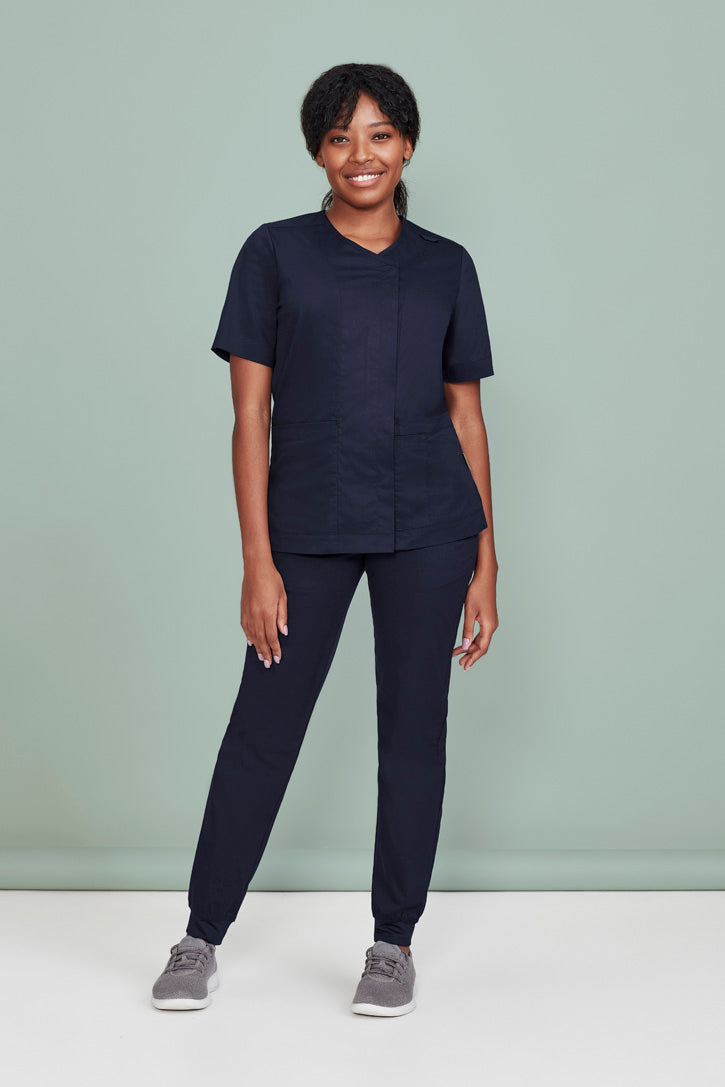 BizCare Womens Parks Zip Front Crossover Scrub Top - CST240LS | Biz Care | Fashion Biz Online