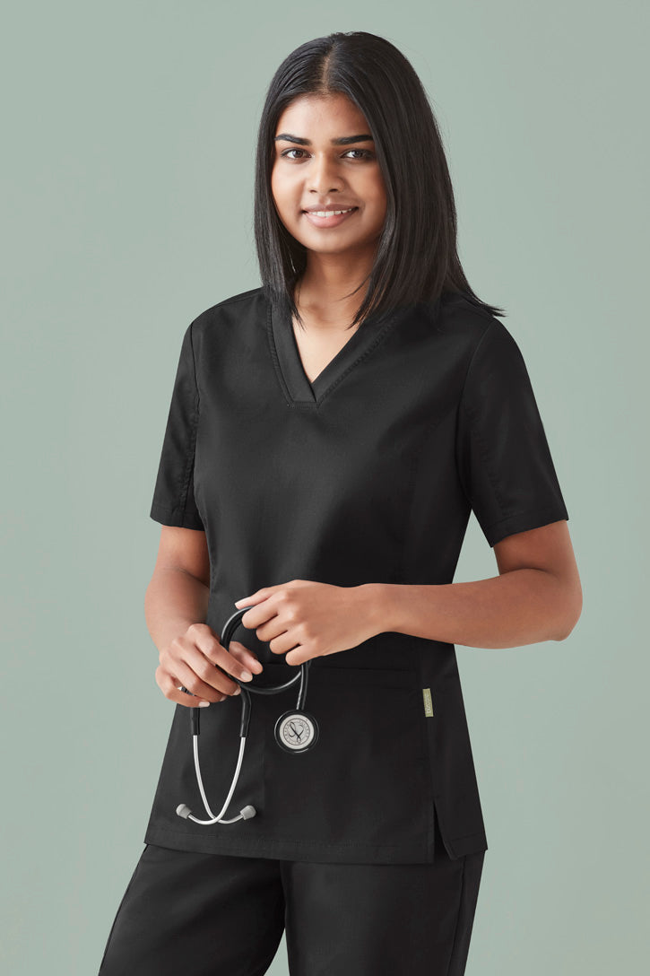 BizCare Womens Riley V-Neck Scrub Top - CST043LS | Biz Care | Fashion Biz Online