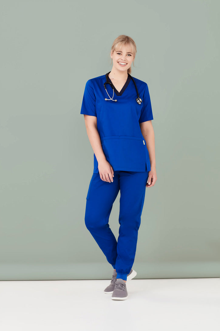 BizCare Womens Riley V-Neck Scrub Top - CST043LS | Biz Care | Fashion Biz Online