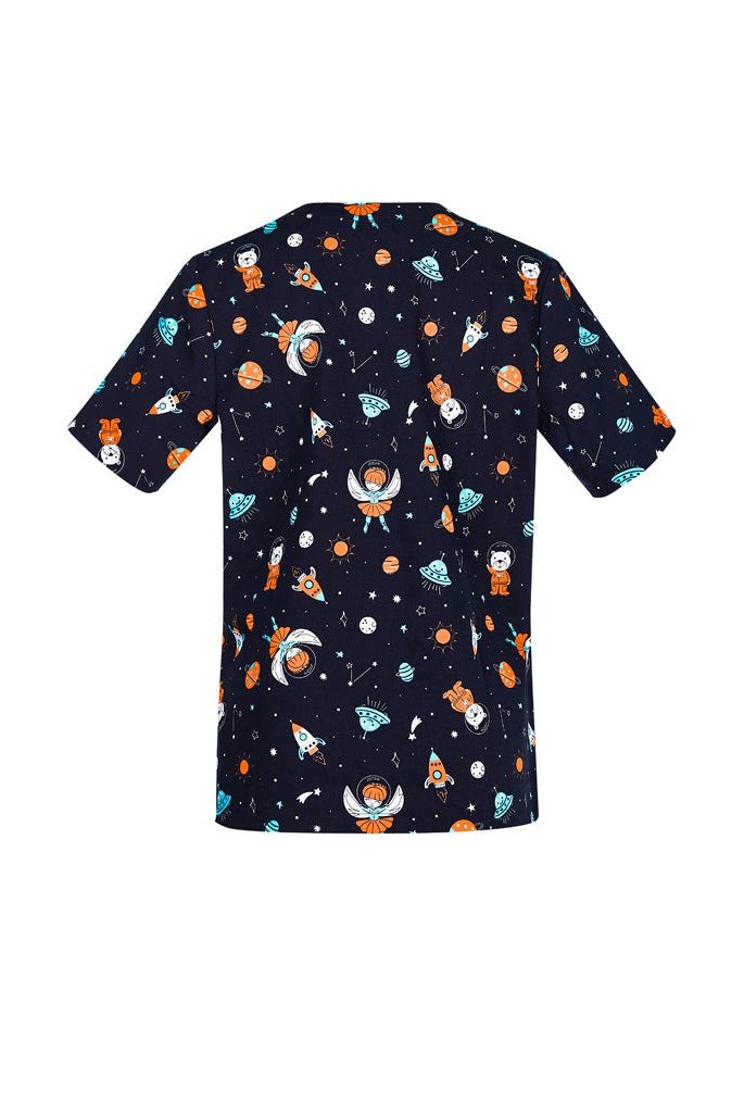 BizCare Womens Space Party Scrub Top - CST148LS | Biz Care | Fashion Biz Online