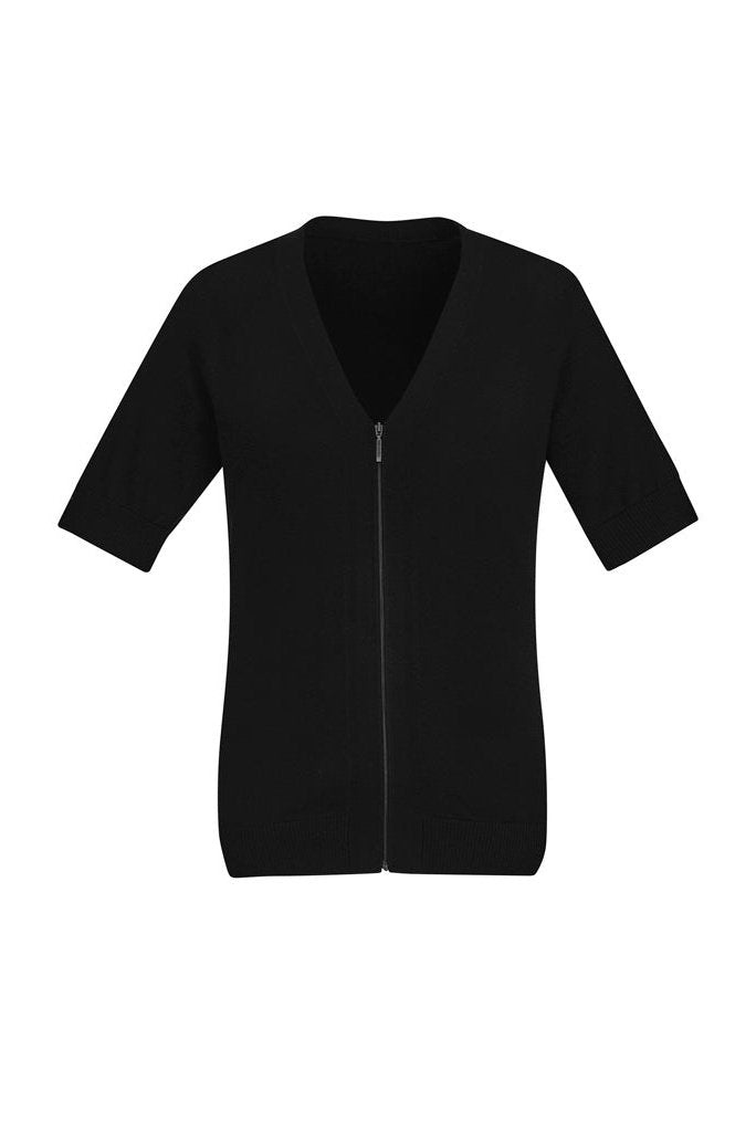 BizCare Womens Zip Front Short Sleeve Knit - CK962LC | Biz Care | Fashion Biz Online