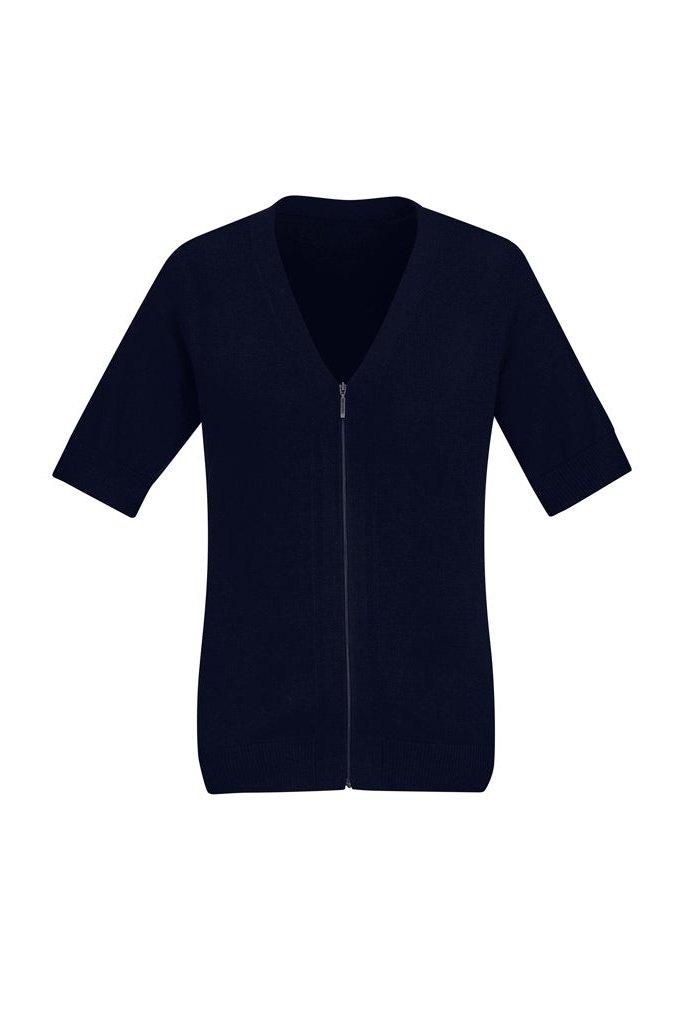 BizCare Womens Zip Front Short Sleeve Knit - CK962LC | Biz Care | Fashion Biz Online