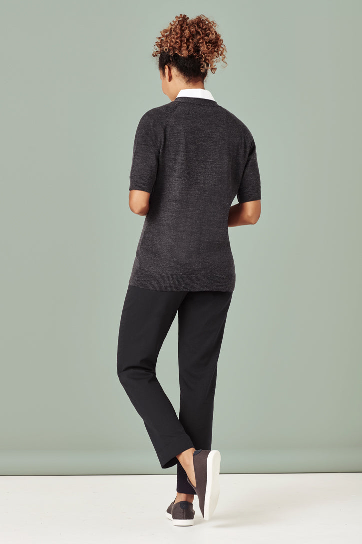 BizCare Womens Zip Front Short Sleeve Knit - CK962LC | Biz Care | Fashion Biz Online