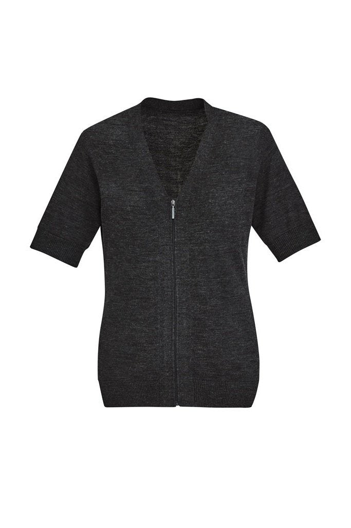 BizCare Womens Zip Front Short Sleeve Knit - CK962LC | Biz Care | Fashion Biz Online