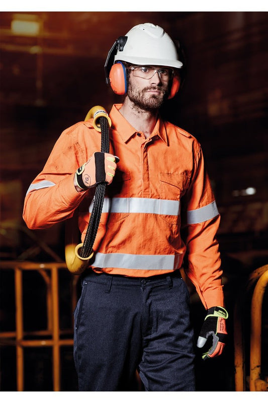 Syzmik Mens Flame Resistant FR Closed Front Hooped Taped Shirt - ZW134 | Syzmik | Fashion Biz Online